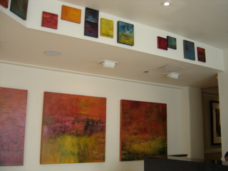 Martine Jardel artwork in Hôtel des arts lobby